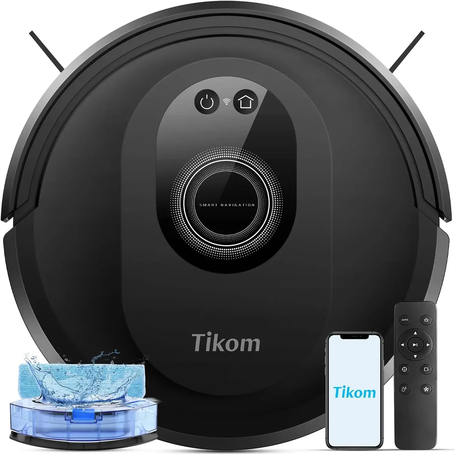 

Robot Vacuum and Mop Combo, 5000Pa Robotic Vacuum Cleaner, 150 Min Max, App & Remote Control, Ideal for Hard Floor, Carpet, Pet