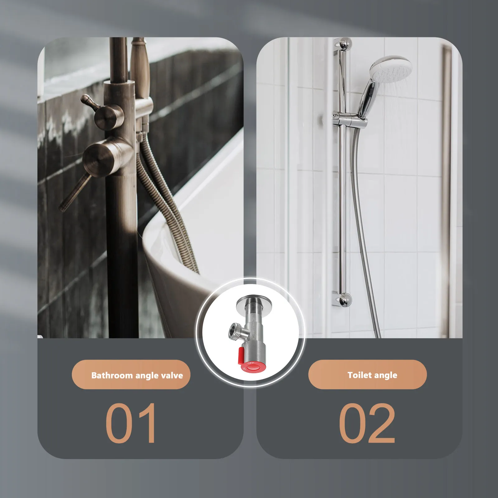 

Lead Free Angle Valve Stainless Steel Bathroom Shut Off Durable Easy Install Explosion Proof High Temp Resistance Toilet Sink
