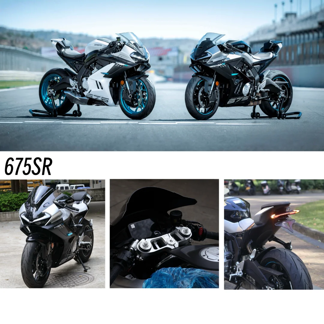 For CF 675SR-R retrofit accessories Racing Windshield Upper Triple Tree Clip On Handlebars Kit Short Tail License Plate Bracket
