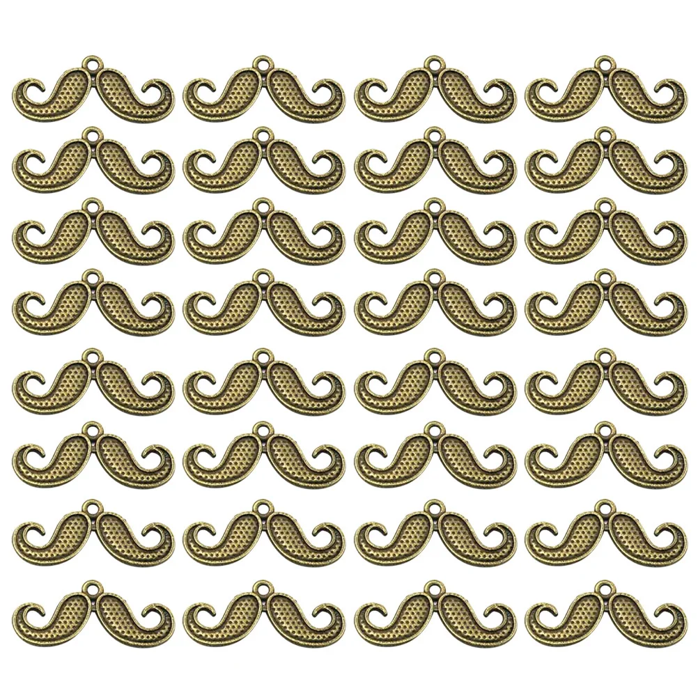 50 قطعة المعلقات الشارب سبيكة لصنع المجوهرات Diy بها بنفسك المشاريع الحرفية سوار قلادة المفاتيح ديكور حلية معدنية برونزية #3