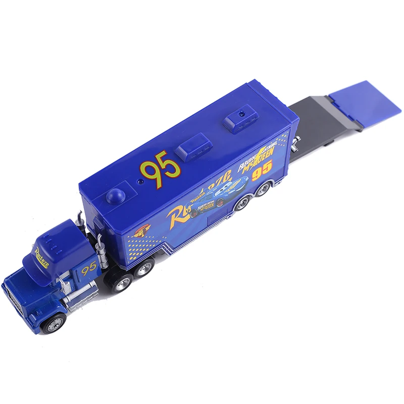 Disney Pixar Cars-camión contenedor Mack, coche de juguete Ramírez Racing Lightning McQueen 1:55, modelo fundido a presión, regalos de cumpleaños para niños