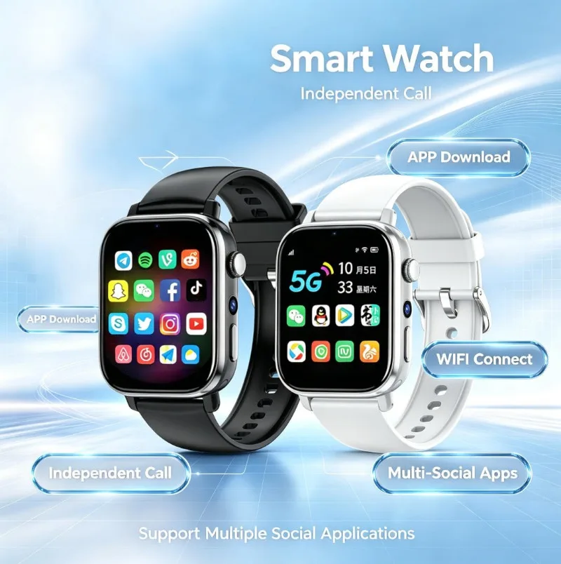 New Android Smart Watch SIM Card Slot WIFI Video Call Downloadable APP Men Women Smartwatch