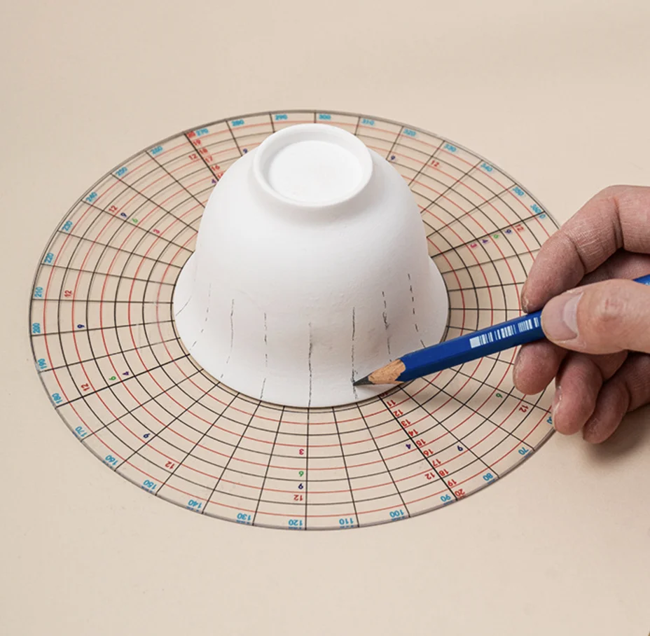 Ceramic Pottery Dividing Ruler, Drawing Tool, 360-Degree Full-Circle Dividing Ruler, Multi-Functional Equalizer, Drawing Measuring Tool, Divider, Circle Divider