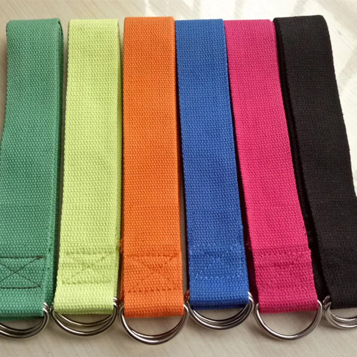 Yoga Strap D Ring Adjustable Cotton Fitness Band for Stretching Flexibility Muscle Toning Posture Alignment Beginners Advanced