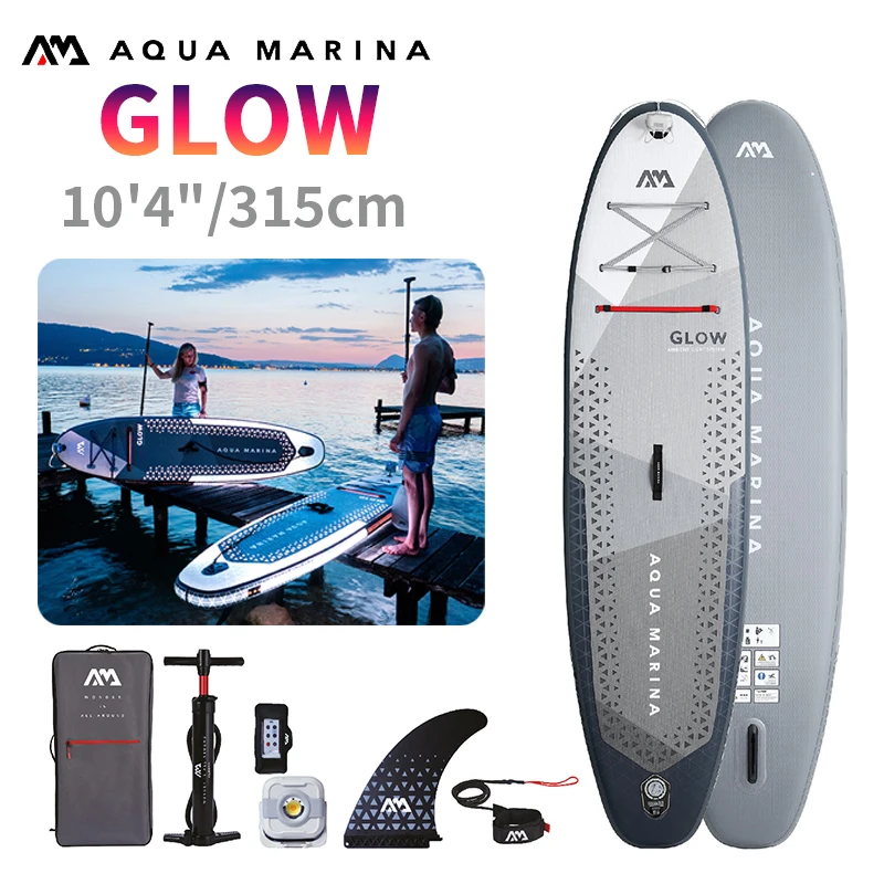 

AQUA MARINA GLOW Inflatable Paddle Board Six-Color LED SUP Stand-Up Surfboard Water Sport Smart Control Light Up Surfing Board