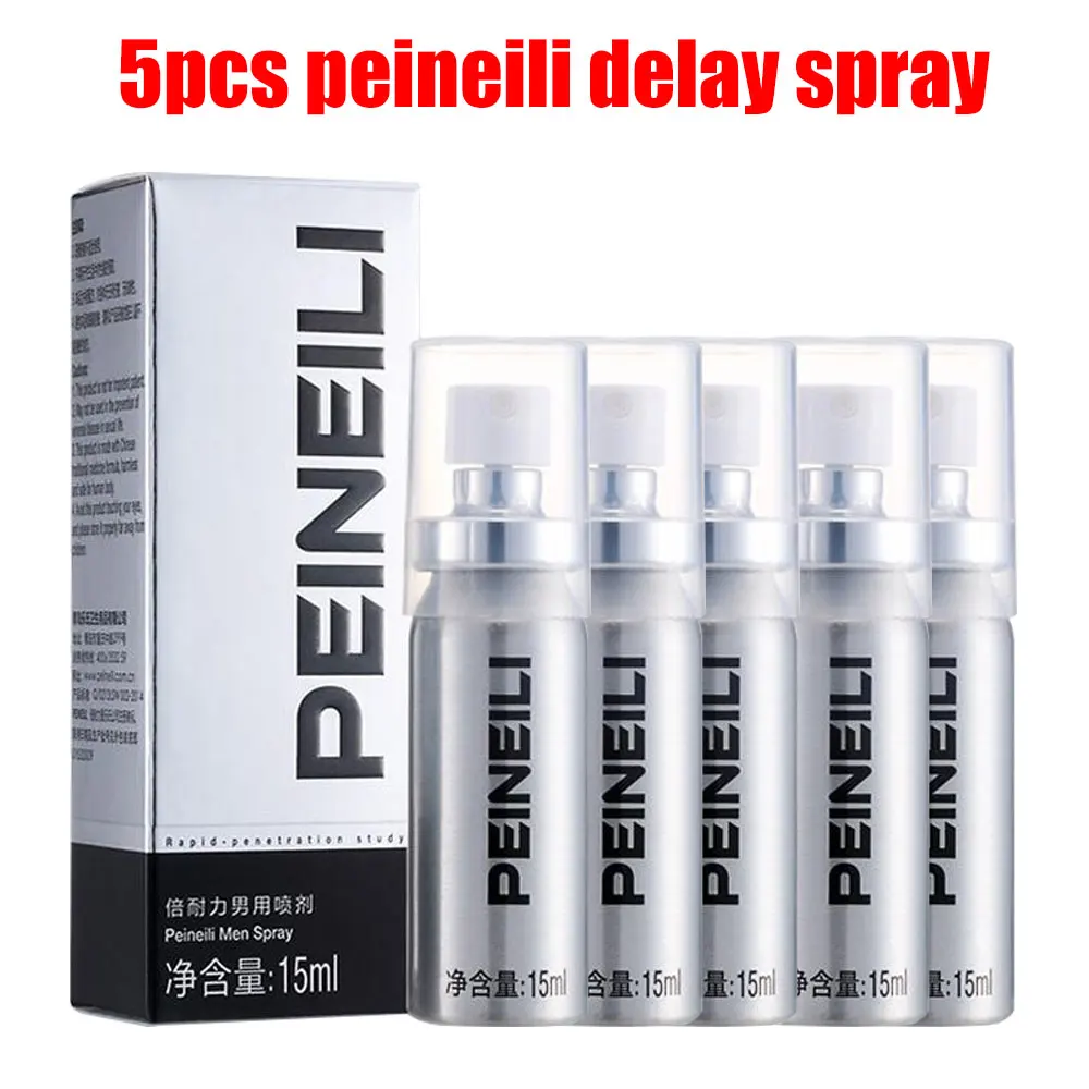 Peineili Spray de atraso sexual para homens, uso externo masculino, ejaculação precoce, prolongue 60 minutos, creme para aumento do pênis, 5 peças