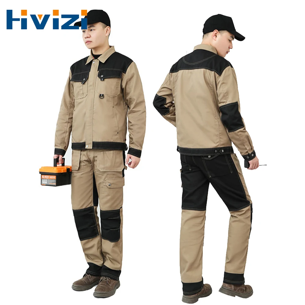 100% Cotton Labor Clothes Long Sleeve Jacket Cargo Pants Work Pants Construction Work Overalls Men Workwear with Multi Pockets