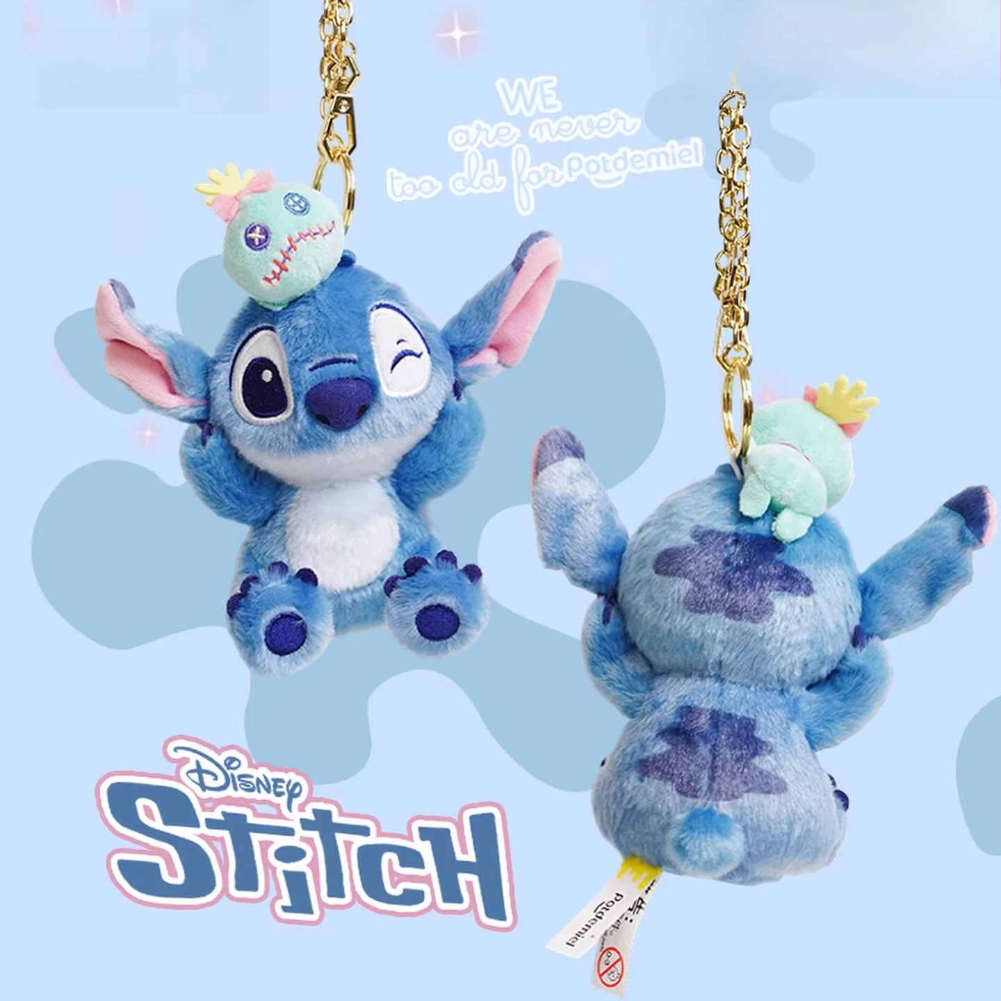 

Disney Stitch Small Golden Plush Toy Keychain Cute Cartoon Gift - Suitable for Decoration