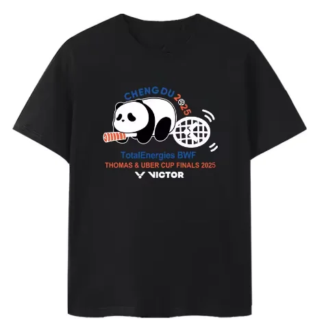 

Panda Sugar Oil Cup 2025 T-shirt Imprimé En Coton Pour Hommes Et Femmes Mignon Et Polyvalent Tous Les Jours
