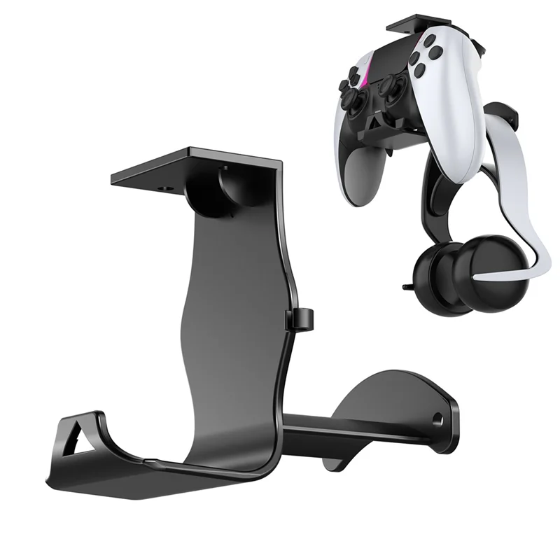 دعامة حامل مثبتة على الحائط لجهاز PS5/PS4 // دعامة تخزين سفلية للطاولة باللون الأسود