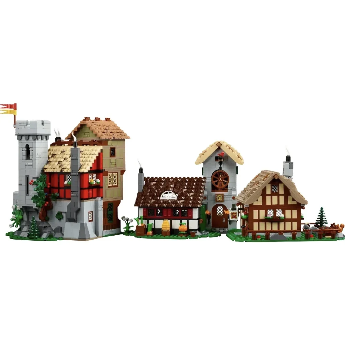 2024 NEW Medieval Town Square Building Blocks Compatible Bricks Architecture Creative Kids Adults Toys Birthday Gift