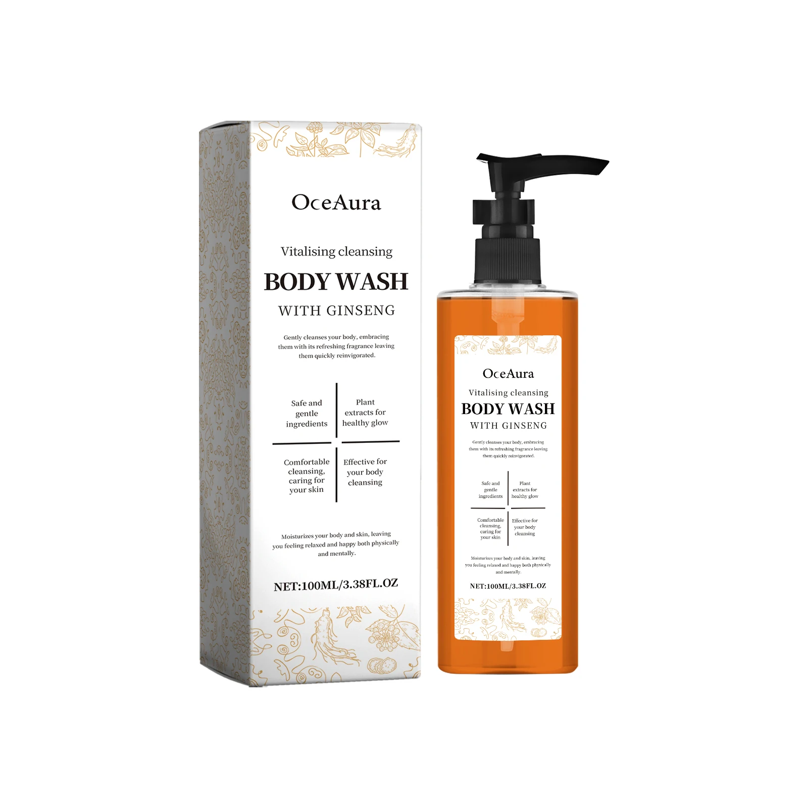 

OceAura Body Cleansing Shower Gel Gentle Refreshing Moisturizing Hydrating And Cleansing Body Wash