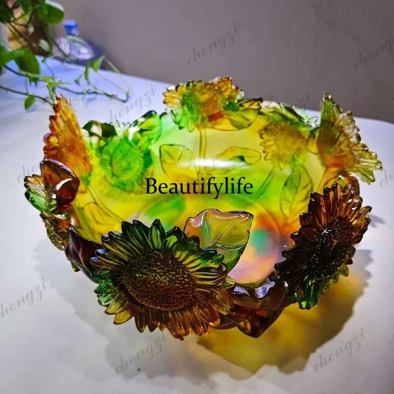 A95 glazed vase fruit plate home decoration ornament living room entrance glazed vase fruit plate handicrafts