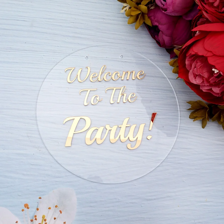 1 Piece Transparent Acrylic Board Wedding Party Welcome Direction Sign Festival DIY Decoration For New House Gift