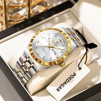 POEDAGAR Original Luxury Man Watch Week Date Waterproof Luminous Wristwatch For Men Stainless Steel Casual Quartz Men’s Watches