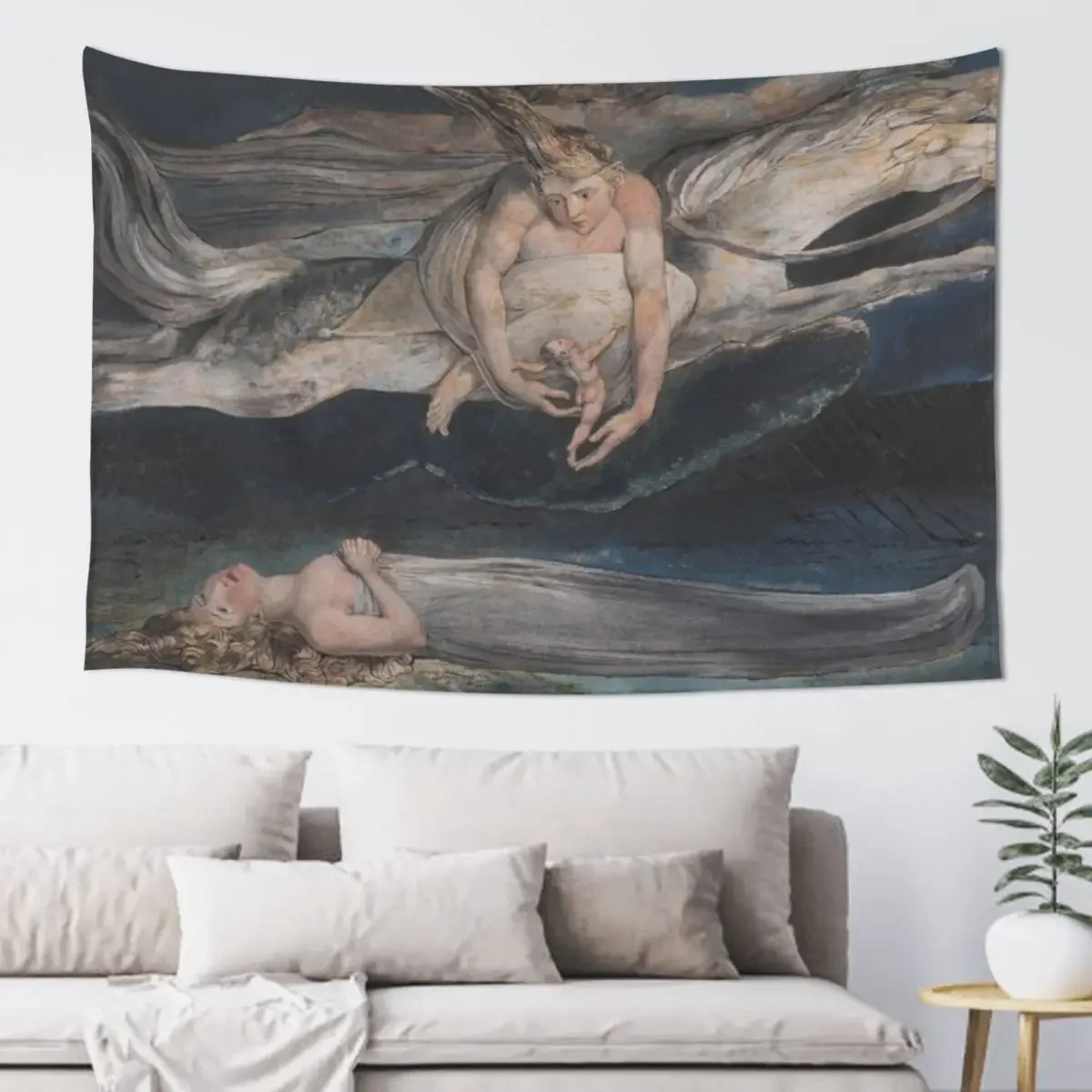 HD Pity by William Blake HIGH DEFINITION - Original colors Tapestry Art Mural Cute Room Decor Tapestry