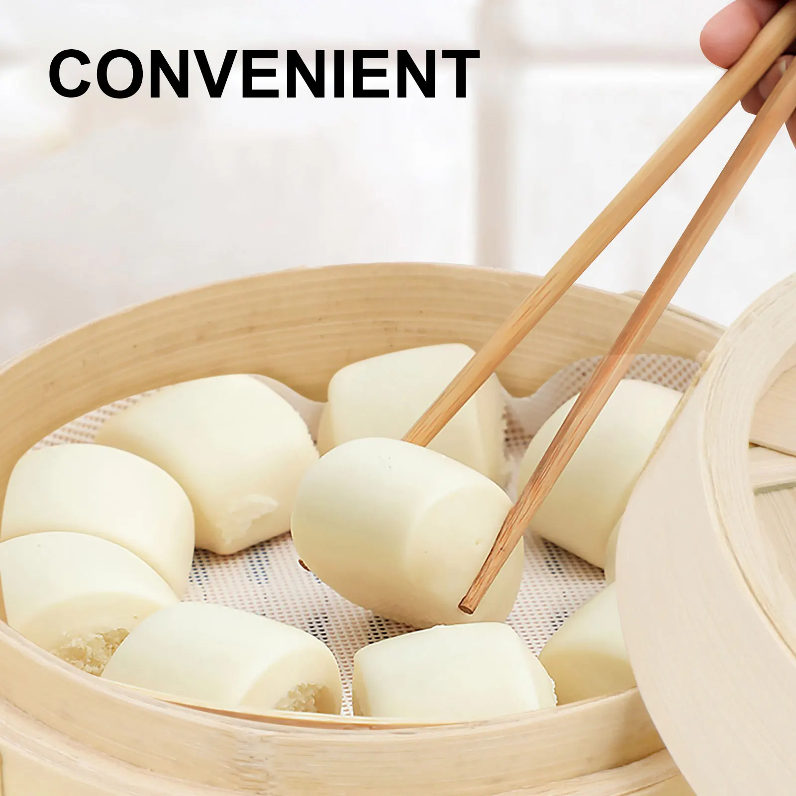 

1 Set Bamboo 3-Tier Food Basket For Healthy Cooking Reusable Kitchen Multi-Functional Dim Sum Dumpling Steamer Household Steamer