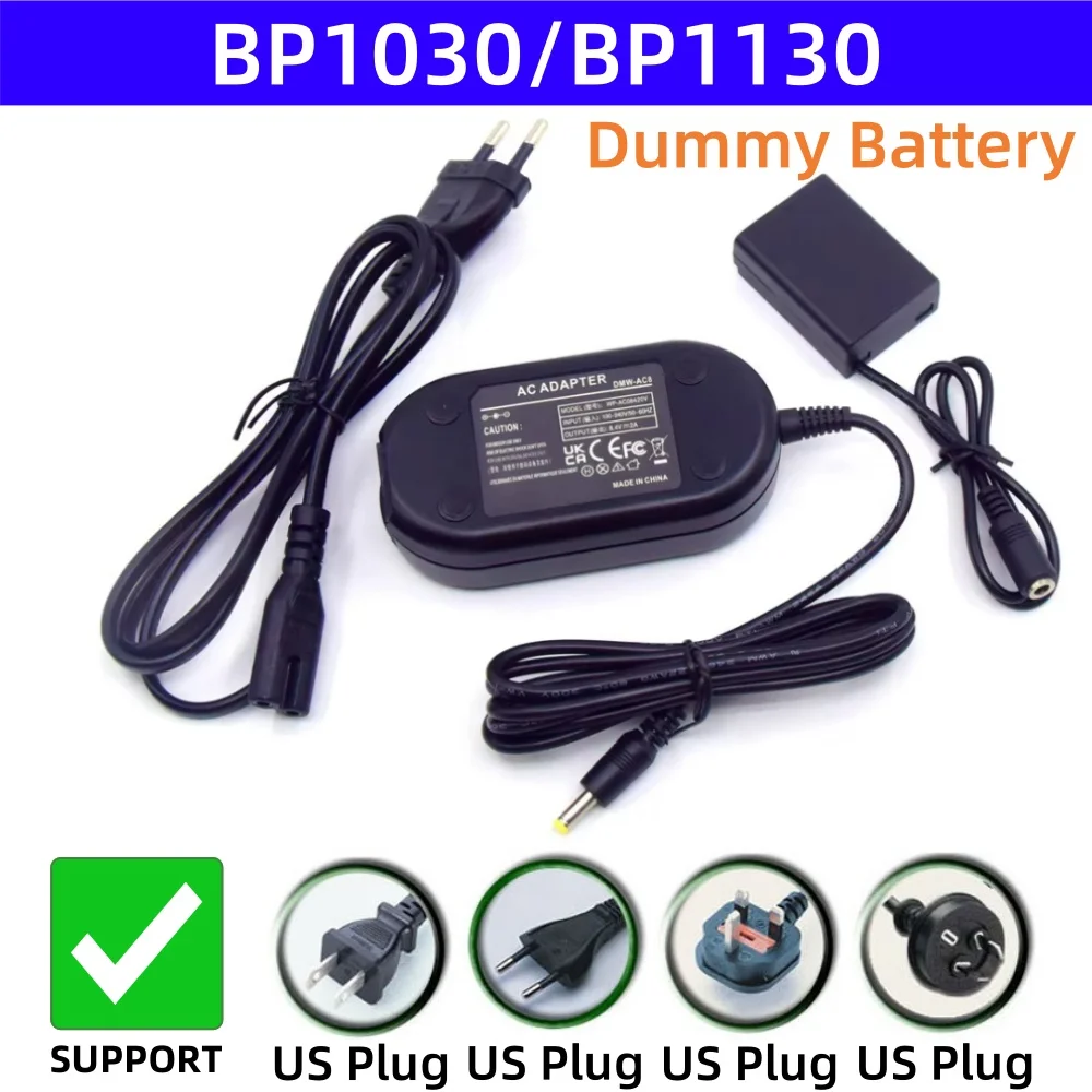 

8VPower Adapter+BP1030 Female Plug 4.0*1.7mm Dummy Battery BP1130 DC Coupler For Samsung NX200 NX210 NX1000 NX300 NX2000 Camera