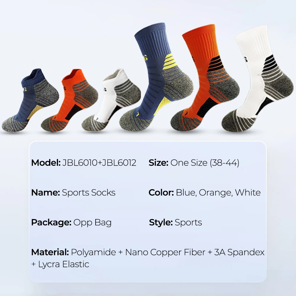 Professional Breathable Deodorant Antibacterial Sports Socks for Men Compression Non-Slip Cycling Running Basketball Sock Socks