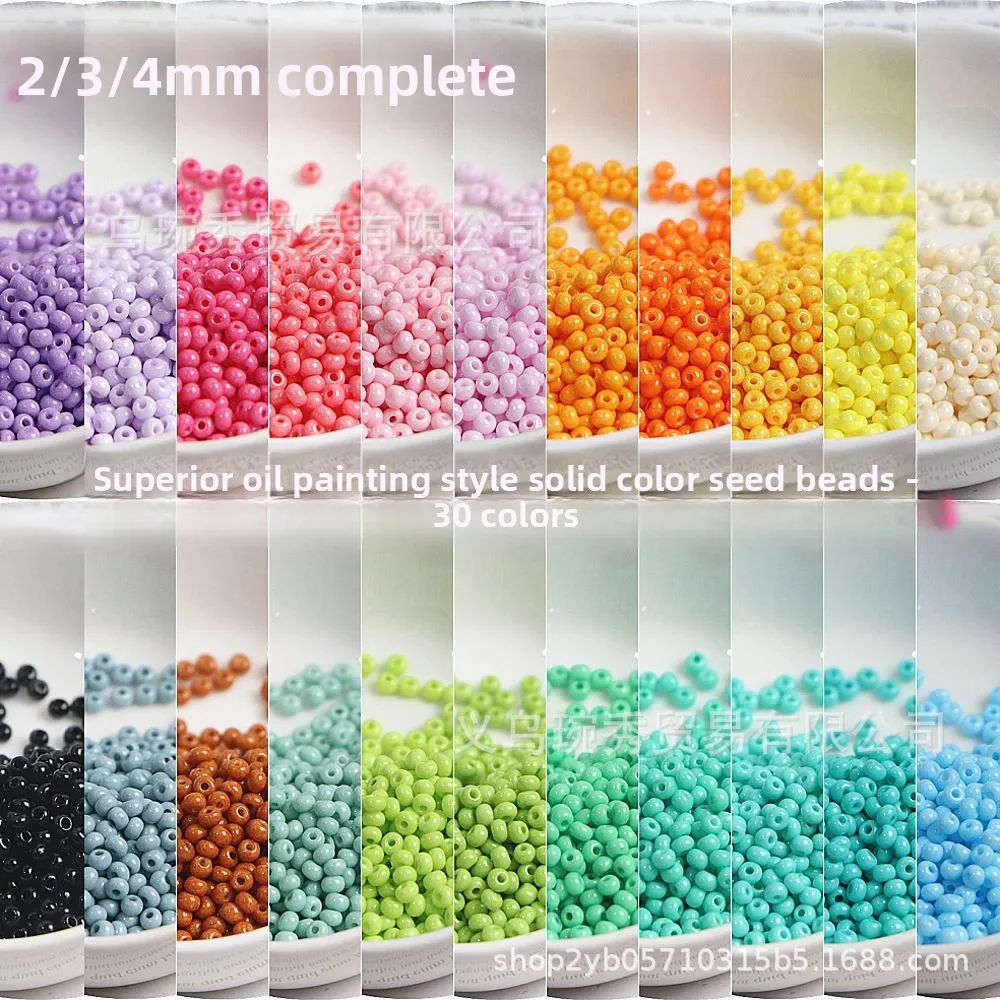 30 Farben 2mm 3mm 4mm Hochwertige Ölgemälde-Farbenperlen, Handgefertigte DIY-Perlen, Lose Perlen Zubehör Materialien