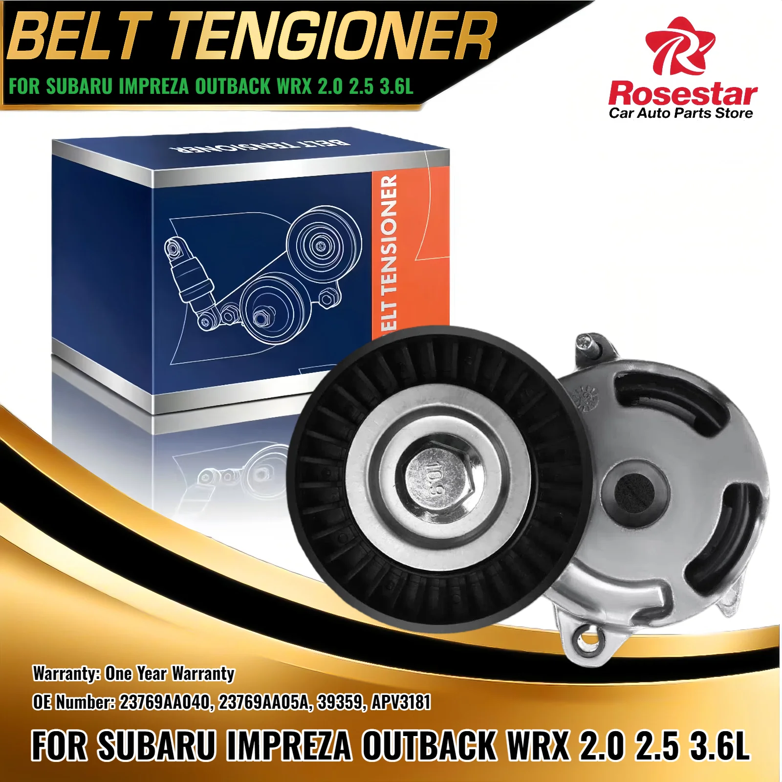 

Belt Tensioner Assy with Pulley for Subaru Forester Impreza Legacy Outback 13-19 23769AA040 23769AA05A 39359 APV3181
