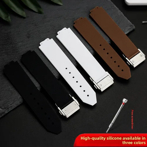 Imagen 2 del producto 20-13mm para HUBLOT BIG BANG silicona impermeable mujer correa de reloj cadena accesorios de correa de reloj pulsera de goma para mujer