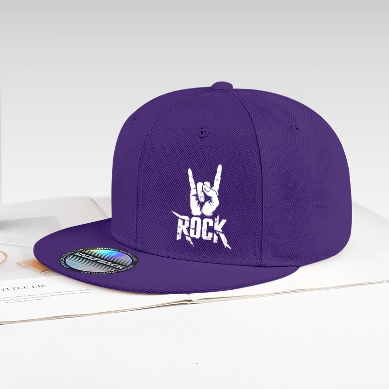 Coole Rock-Baseballkappe mit Handdruck, schwarz, Snapback, verstellbar, lässig, Hip-Hop, Outdoor, Unisex, mit harter Krempe, für Herren – Detail 2