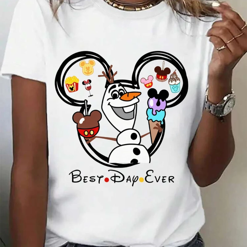 

100% футболка с рождественским принтом Disney Love, повседневный летний топ с короткими рукавами и круглым вырезом для мужчин и женщин