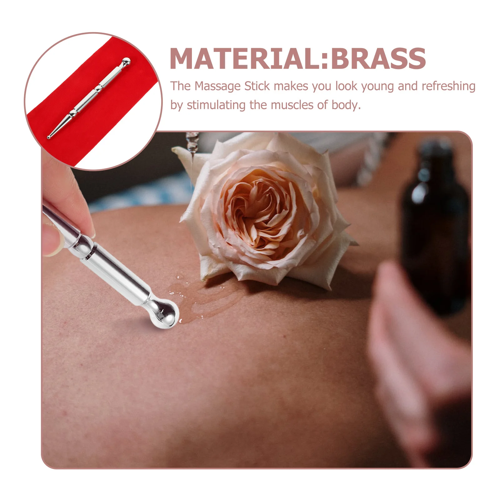 

Массажная палочка с двойной головкой, латунная триггерная точка для глубоких тканей, инструмент для лица, тела, точечный массаж, рефлексологическая ручка