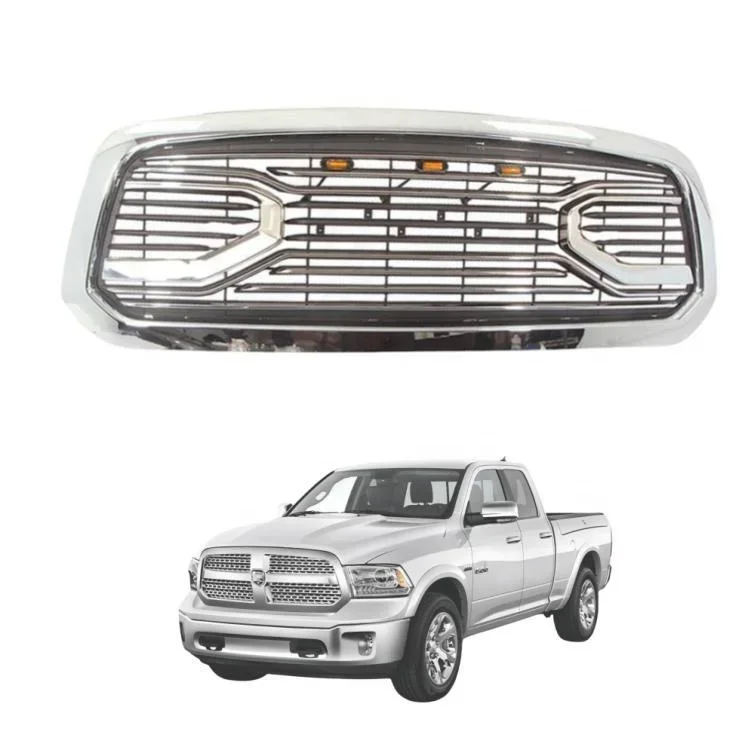 

Chrome Car Grill for RAM 1500 2013-2018 Big Horn Style LED Front Grille Plastic Exterior Automotive AccessoryJOLY Used Condition