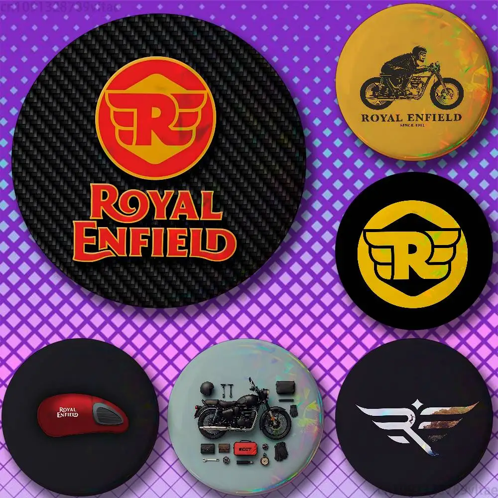 R-ROYALS E-ENFIELDS Logo 25mm 75mm 44mm 58mm 32m Brooches Badges Pins for Accessories