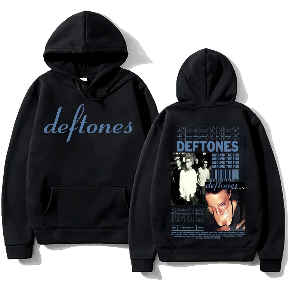 Deftones Hoodie Around The Fur Album Print Clothes Men Classic Pullover Harajuku Gothic Aesthetic Hoody Women Men Y2K Sweatshirt