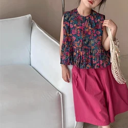 Girls' Fashion Set 2024 New Children's Summer Clothing Suit Little Girl Summer Sleeveless Tank Top+Wide Leg Pants Kids Sets
