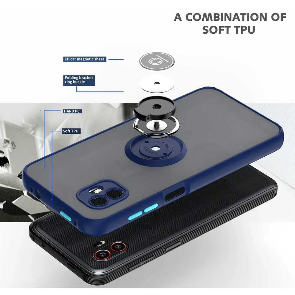 Armor Matte Case for Samsung Galaxy Xcover 7 Xocver 6 Pro Cover Ring Car Magnetic Holder Stand Shockproof Protect Cover