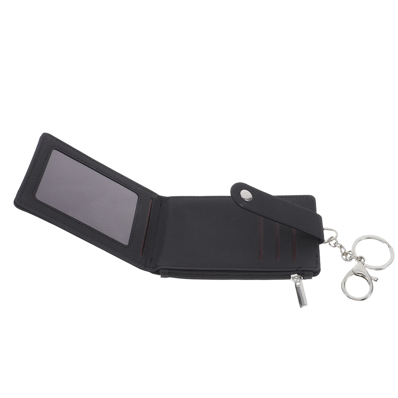 Card Holder with Key Ring PU Material Waterproof Id Card Sleeve for Business Cards Keychain Wallet Men Women Pass Holder