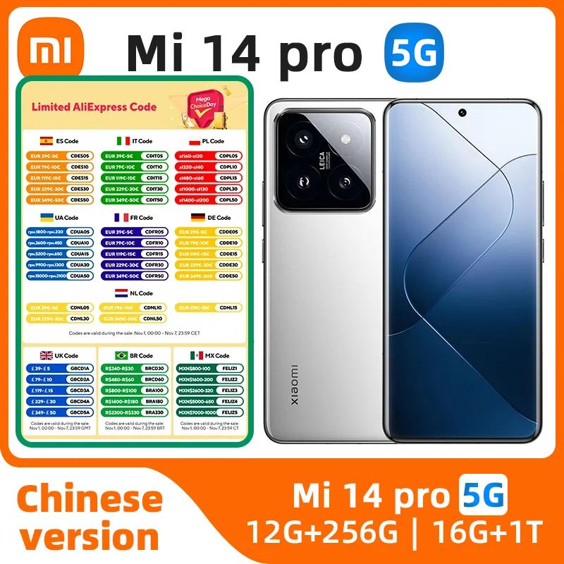 

Xiaomi Mi 14pro 5G Mobile Phone 6.73inch Snapdragon 8 Gen 3 50MP Leica Camera 120HZ Screen 120W Wired HyperCharging used phone