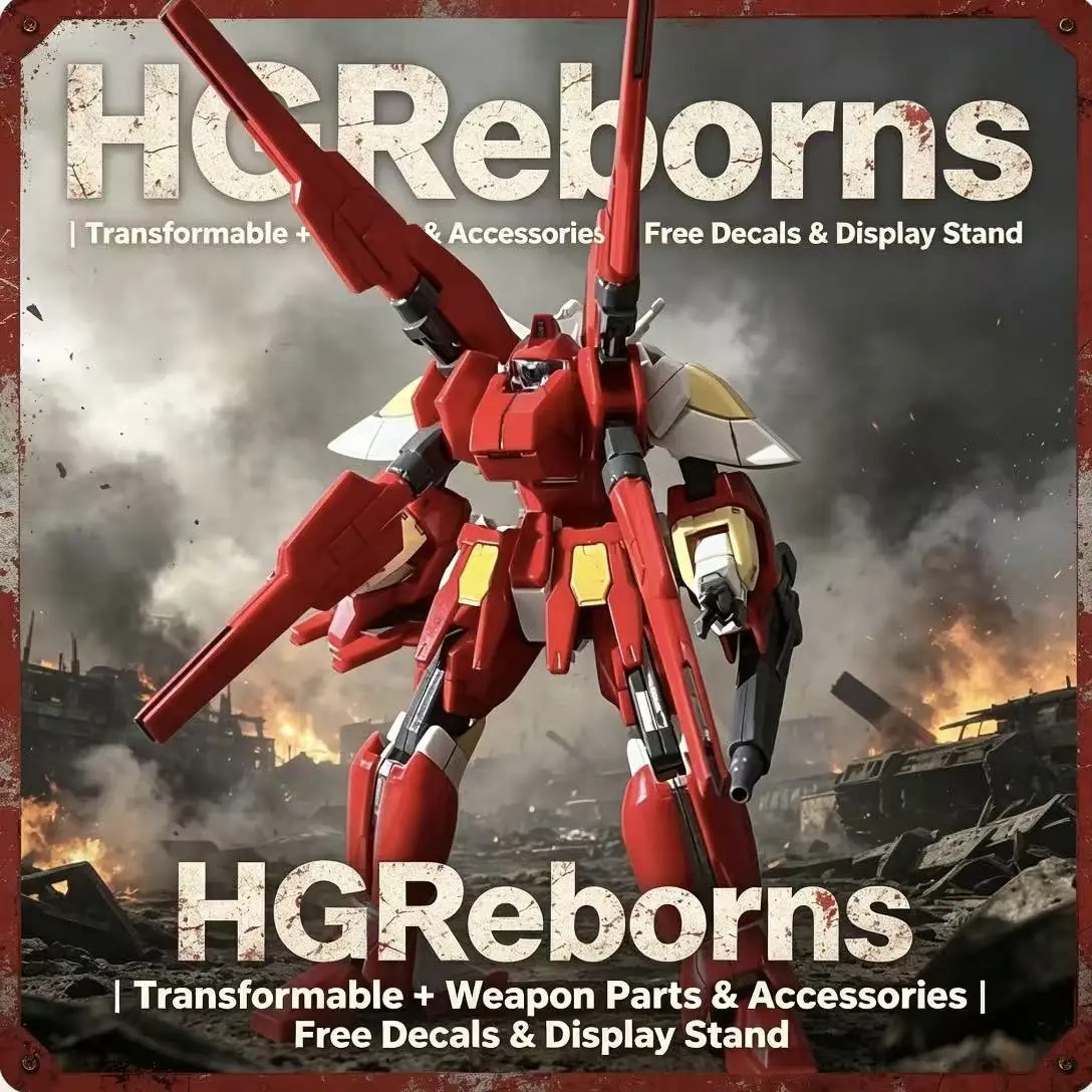 00-53 HG Transformable Reborn Warrior with Cannon Form, Assembly Model Kit, Collectible Figure, Gift & Ornament for Boys