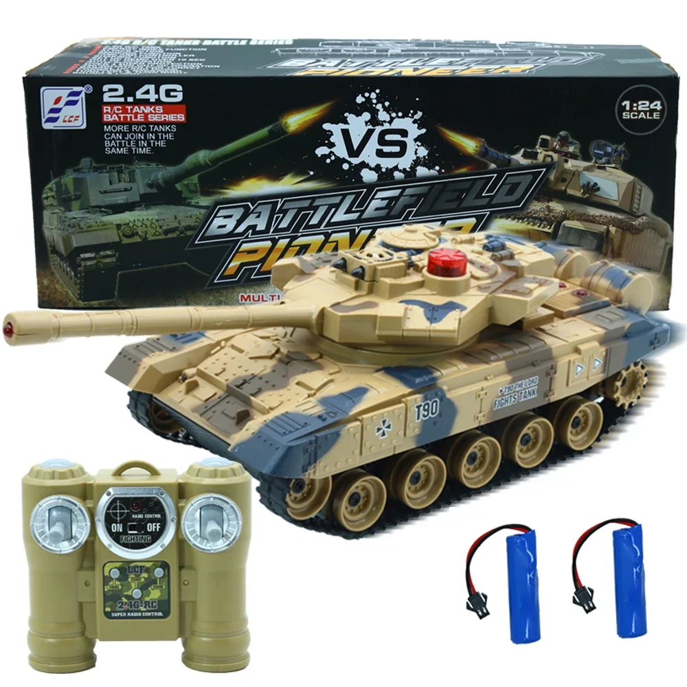 1/24 Maßstab RC Tanks Fernbedienung T90 Russland Kriegs panzer 2,4g Funks teuerung Indoor Outdoor Jungen Spielzeug für Kinder Festival Geschenk