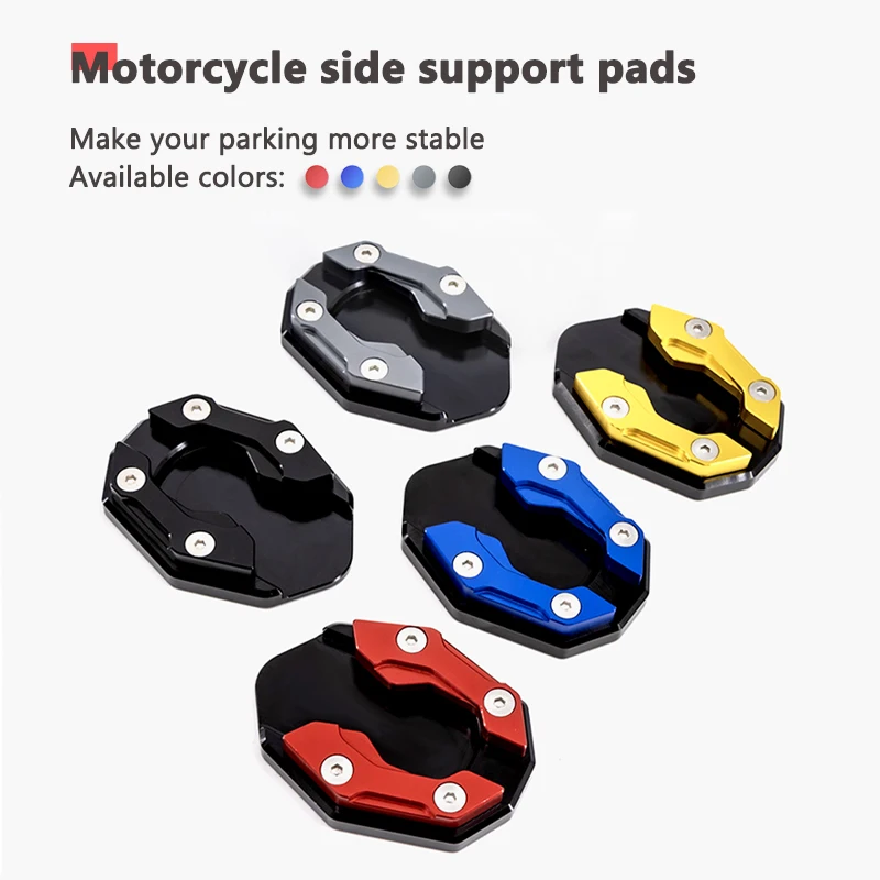 SEAMETAL Motorcycle Side Stand Cover Aluminum Alloy Motorcycle Stands Pad Universal Bicycle Foot Extension Kickstand Accessories