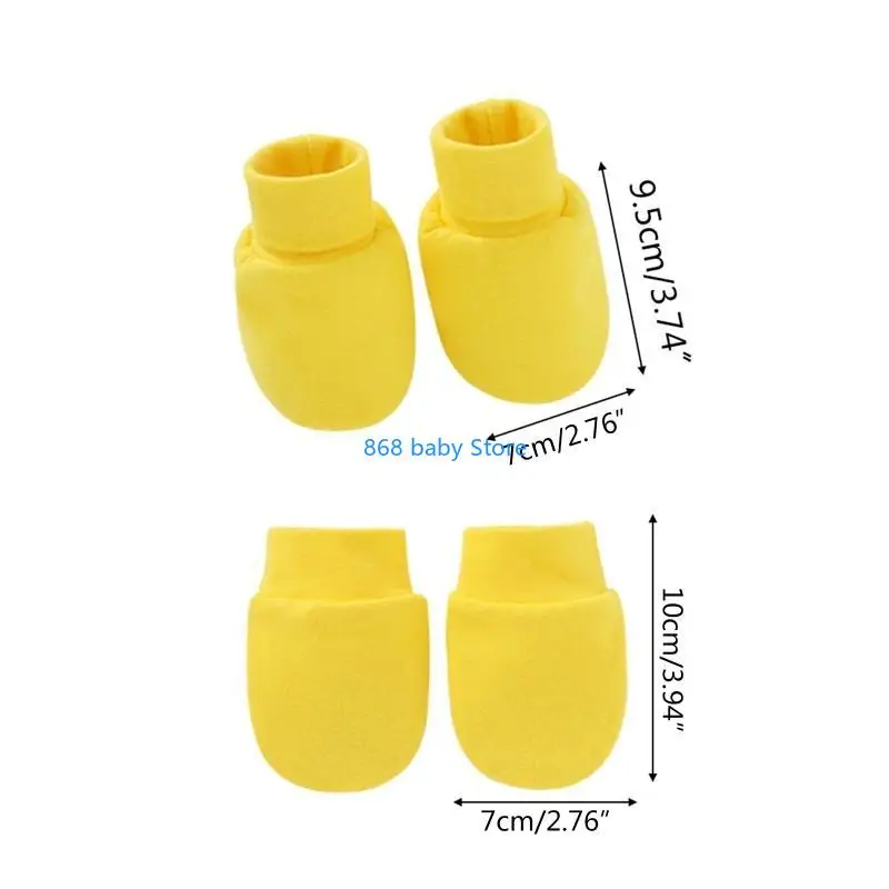 29EE قفازات مضادة للخدش أغطية القدم قفازات حماية اليد لا خدش قفازات الجوارب مجموعة للأطفال الرضع من 0 إلى 12 شهرًا هدايا الأطفال #6