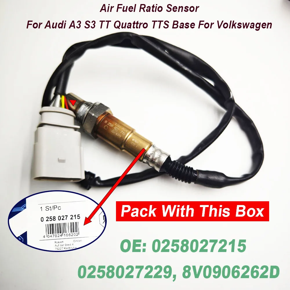 0258027215 Lambda Probe O2 Oxygen Sensor 0258027229 8V0906262D For Audi A3 S3 TT Quattro Base Volkswagen Skoda VW High Quality