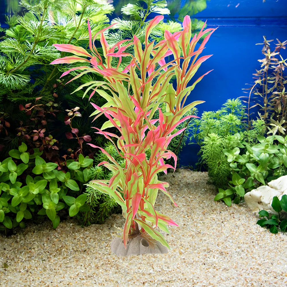 

28 Pcs Artificial Water Plants Decoration Set Fish Tank Plastic Pond Aquarium Landscaping