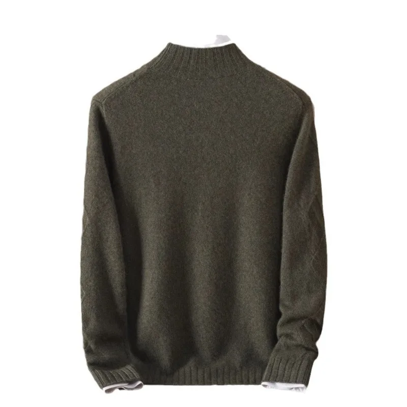 الشتاء الخريف الكشمير الرجال سترة جولة الرقبة طويلة الأكمام البلوز محبوك قميص #5