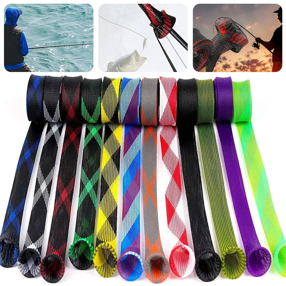 Fishing Rod Sleeves Protective Rod Socks for Fishing Poles Cover Tangle Tools Accessories with Lanyard