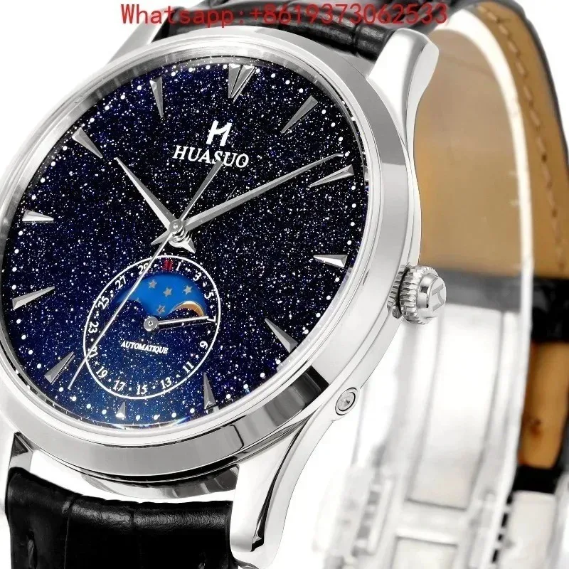

Customized Mechanical Men's Watch Blue Sandstone Plate Japanese 9015 Modified Movement Fashion Men's Watch High-end Trend