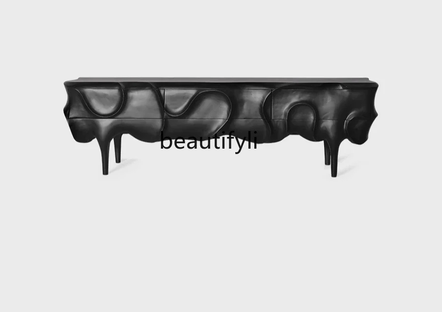 

Nordic retro floor TV cabinet living room home locker designer creative high-end solid wood