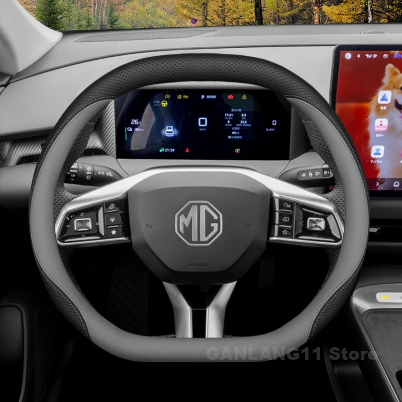 

Leather Car Steering Wheel Cover For ALL New MG ONE ZS Hybrid HS EHS ES5 2024 2025 Auto Steering Wheel MG ONE ZS HS Accessories