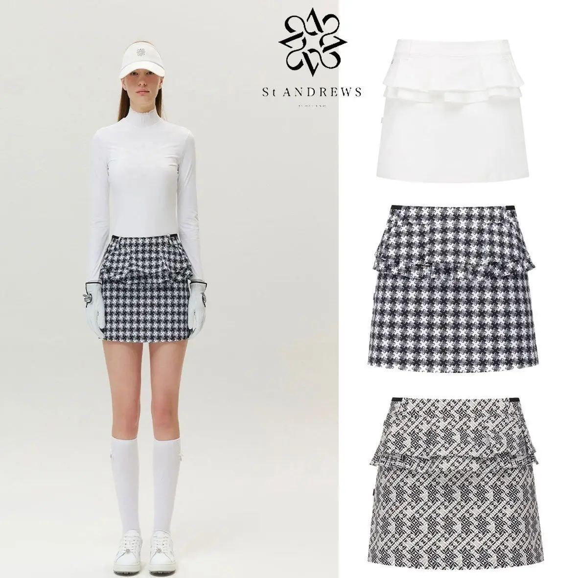 2026 ST ANDREWS Summer Women's Golf Double layered skirt Featured Lotus Leaf Border Defense Light leisure Sports Short Skirt