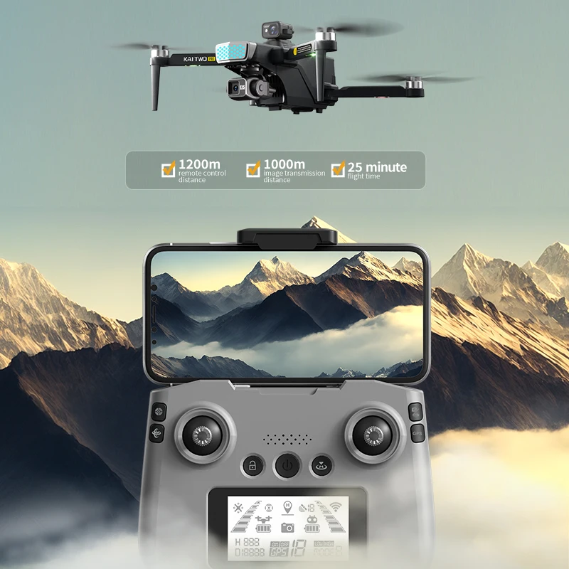 KAI DOIS Pro GPS Drone, câmera 8K HD, cardan de 3 eixos, fotografia anti-shake profissional, Quadcopter dobrável sem escova, LED, novo, 2024