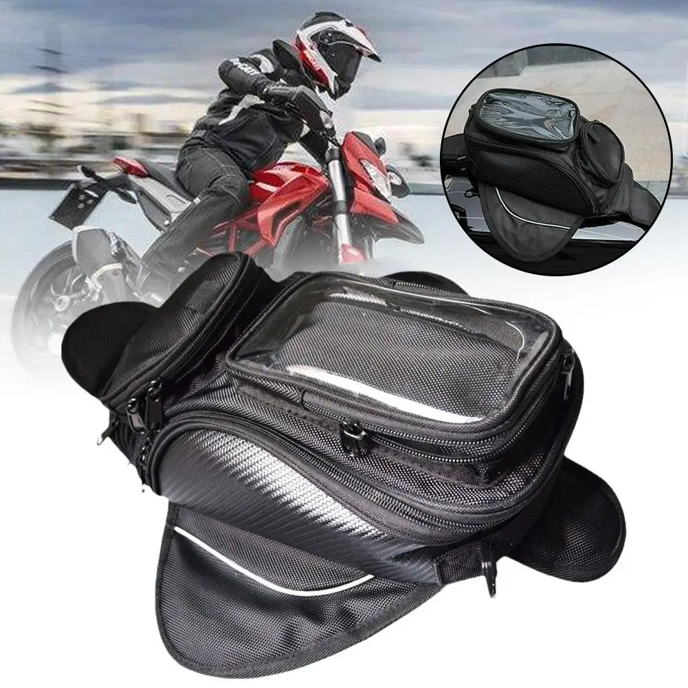 

Oil Fuel Tank Bag Motor Tank Bag Black Magnetic Motorbike Backpack 2024 Single New Waterproof Bag Shoulder Bag Saddle Motor B1F0